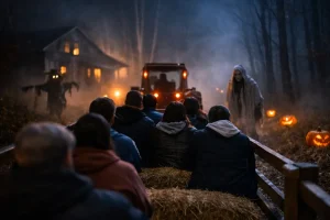 What to Expect on a Haunted Hayride at Night